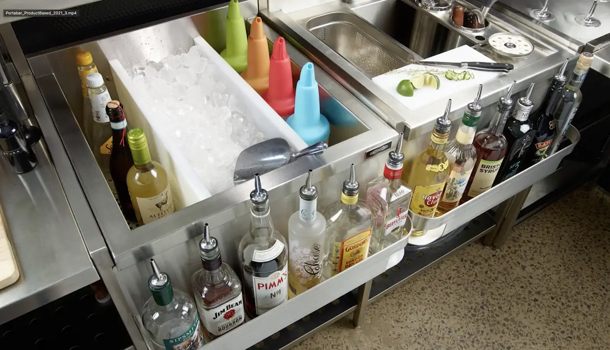 Porta bar unit behind bar view