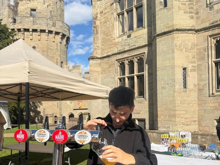 Installing and pouring Madri and Cornish Orchards at Warwick Castle