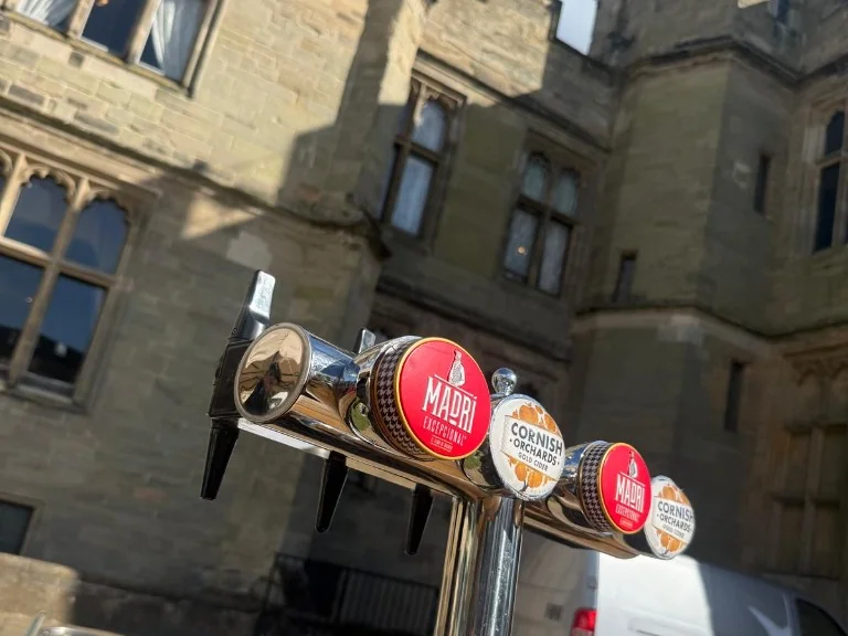 Madri Excepcional and Cornish Orchards Gold Cider taps at Warwick Castle